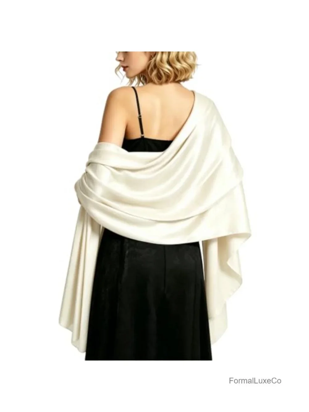 Satin Shawl Wrap Long Silky Scarf Evening Cover Up Formal